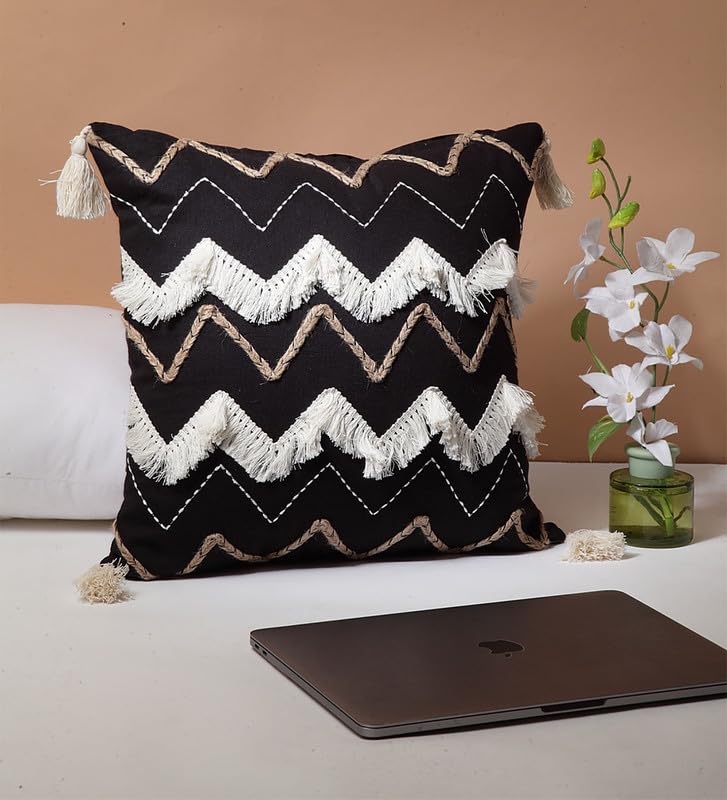 BLANC9 Single Embroidered Cushion Cover, 16x16 Inches, Modern and Comfortable Pillow Case for Home, Office, Living Room - (Mustard/Panache Ochre) (B0CKL1DYSK) Amazon Price History, Amazon Price Tracker