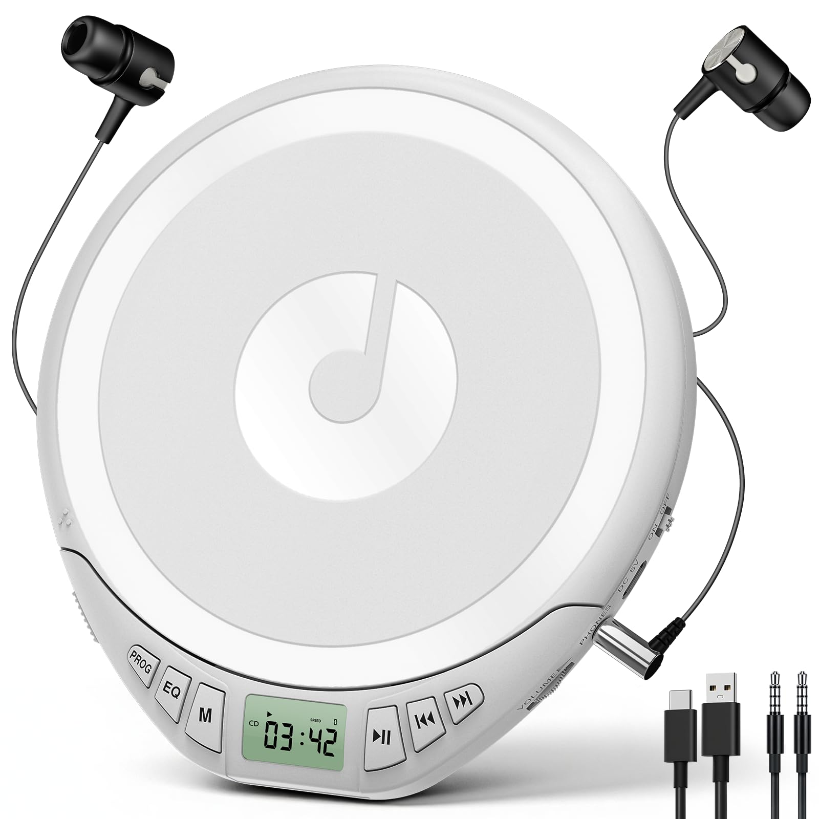 KOVCDVI Portable CD Player with Headphones