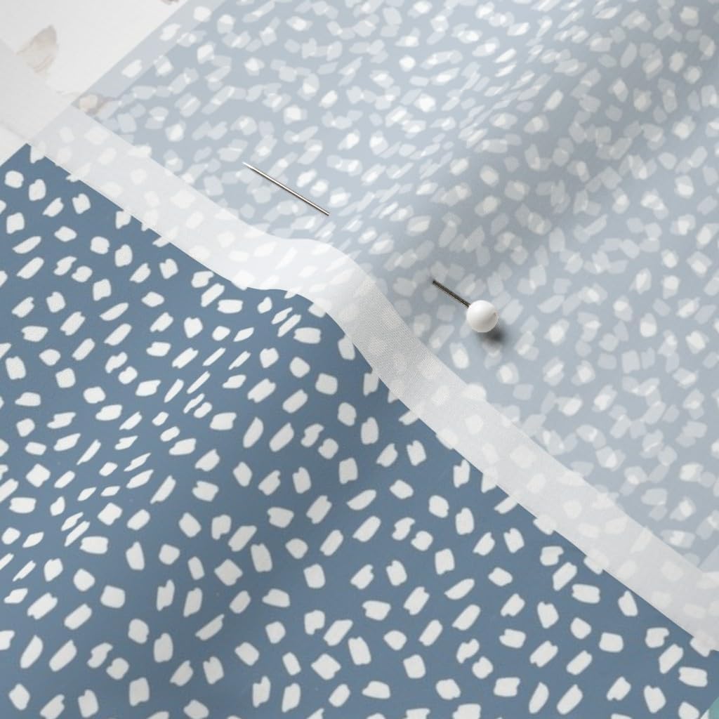 Spoonflower Fabric - Boys Boho Buffalo Wholecloth Cheater Quilt Top Brown Blue Woodland Printed on Chiffon Fabric by The Yard - Sewing Fashion Apparel Dresses Home Decor