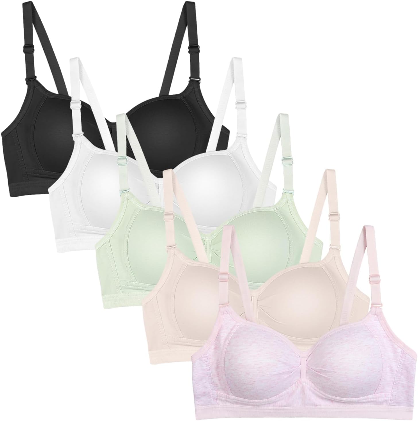 YESLAU Teens Girls Training Bras for 32a Big Kids Age 8-10 10-12 12-14 14-16 Years Old Lightly Padded Adjustable Sport Bra