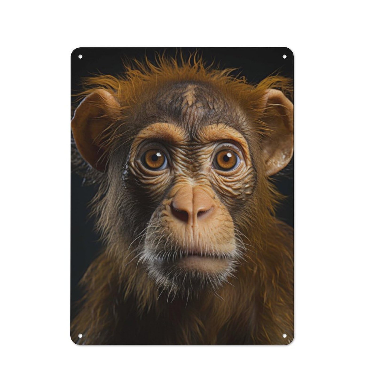 Junmoney Cool Monkey Portrait Loft Style Metal Wall Sign 40X30cm Featuring Studio Wall Art For Loft, Studio, Office Or Creative Room