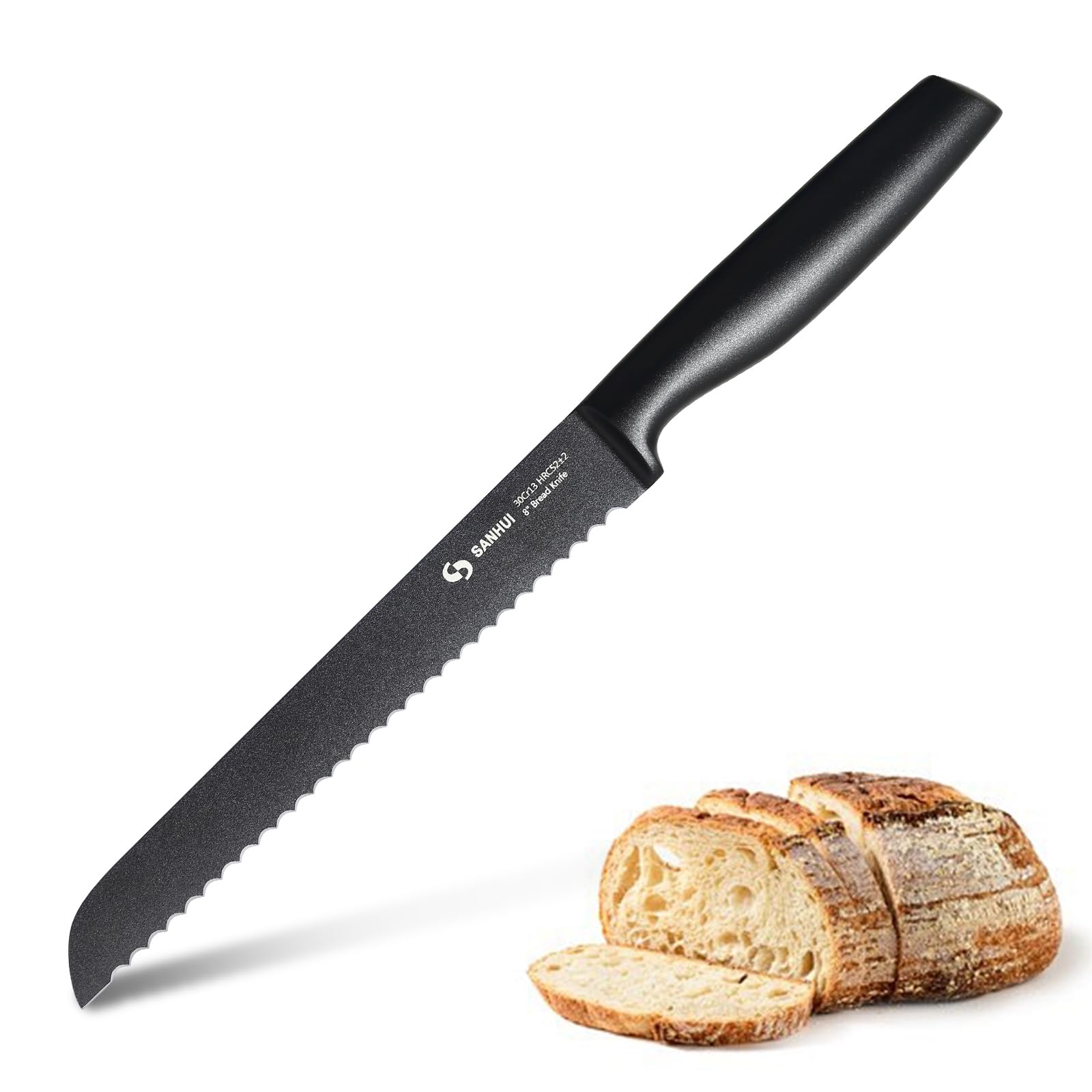 SANHUI 8 Inch Serrated Bread Knife for Homemade Sourdough