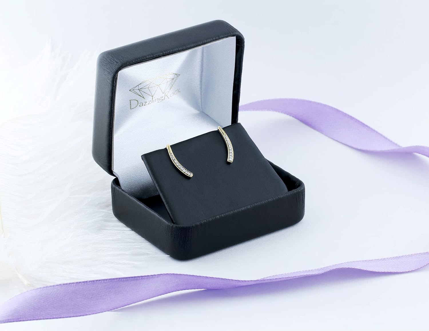 Orecchino da uomo in oro bianco 14K con diamante tondo singolo 0,75 carati