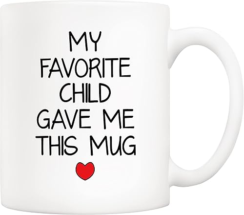 5Aup Taza con texto en inglés "My Favorite Child Gave Me This ", regalo de Navidad de parte de hija, hijo y niños, regalo de cumpleaños para papá,