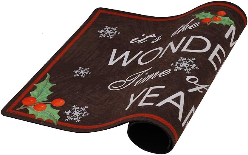Attraction Design Christmas Outdoor Indoor Entrance Doormat, Non Slip Rubber Backing Door Mat, Low-Profile Mats for Entry Garage Patio High Traffic Areas, Christmas Holiday Doormat Entry Floor Mat