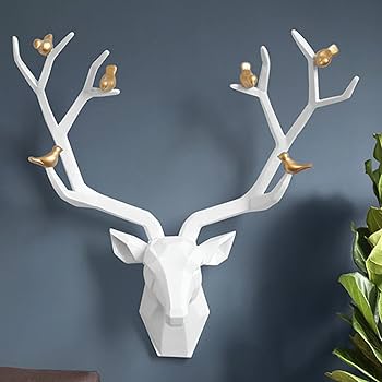 Amazon.co.jp: 壁掛け 鹿 オブジェ 壁飾り アニマルヘッド