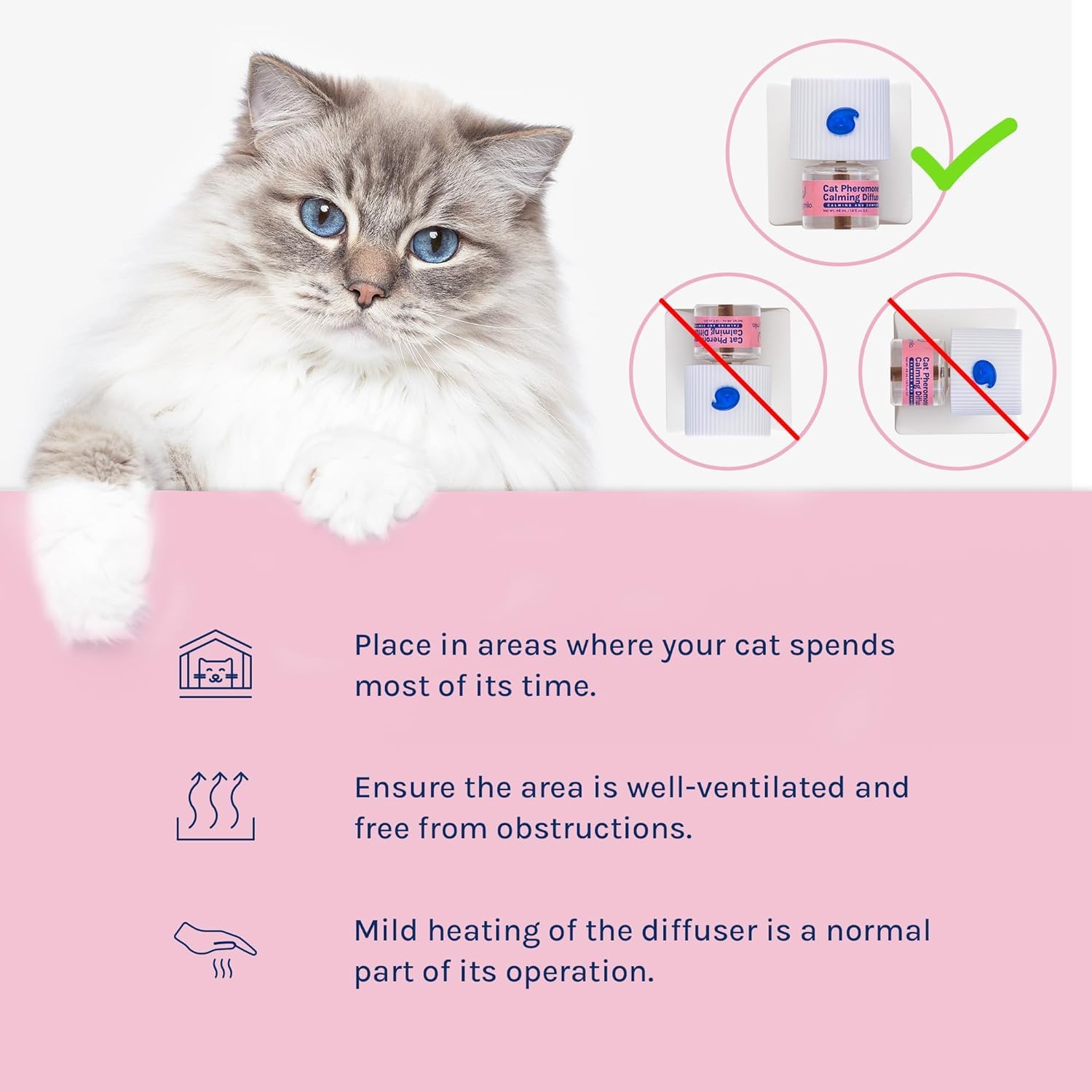 MerryMilo Cat Calming Pheromones Diffuser: 2 Classic Cats Plug in Refill Diffusers for Relaxation & Comfort - Reduce Stress Barking & Scratching - Indoor 60 Days Supply - image 7