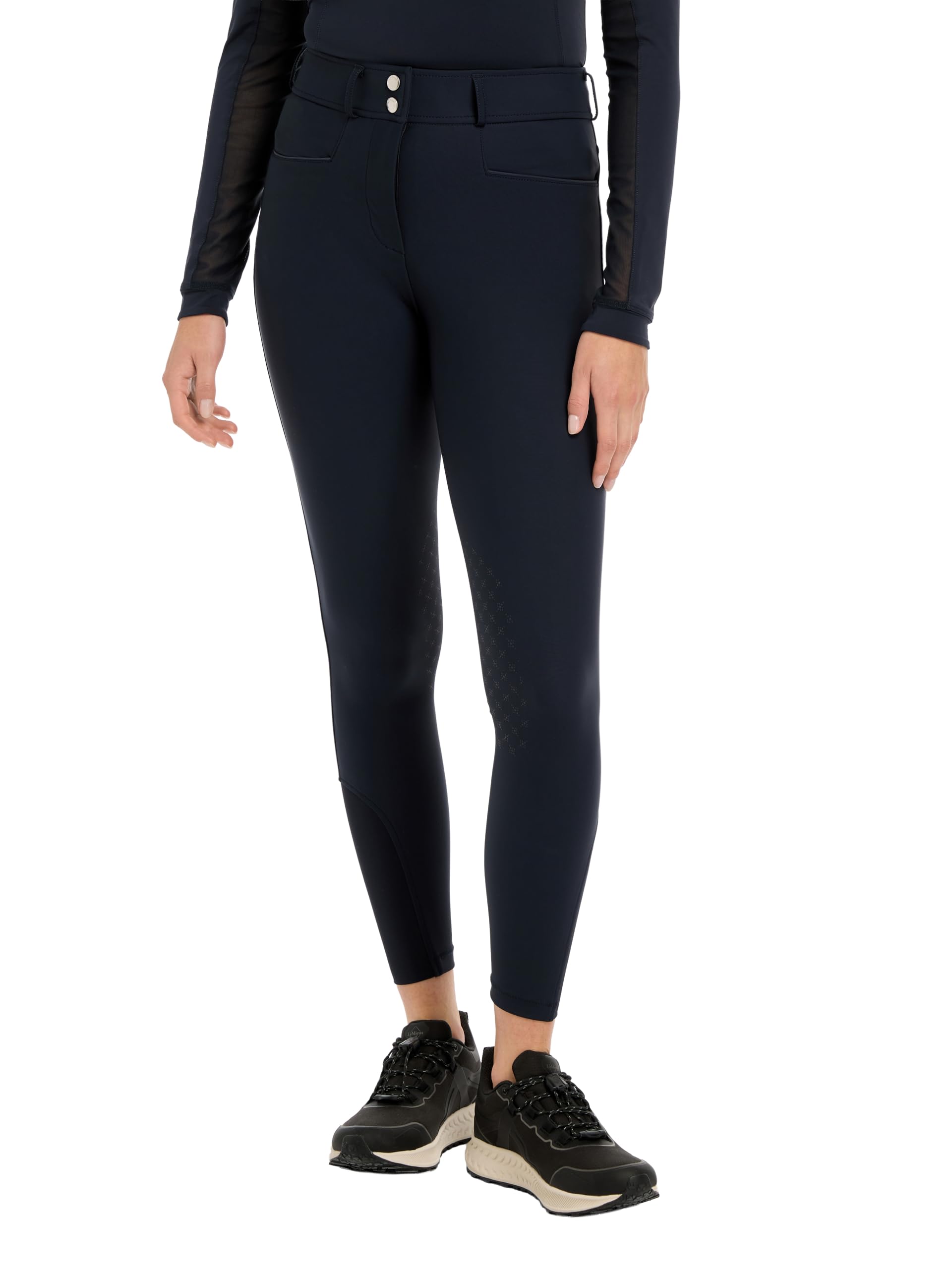 Lemieux Women's Navy Isabelle Knee Grip Breeches - Four Way Stretch - Belt Loops - Uk10