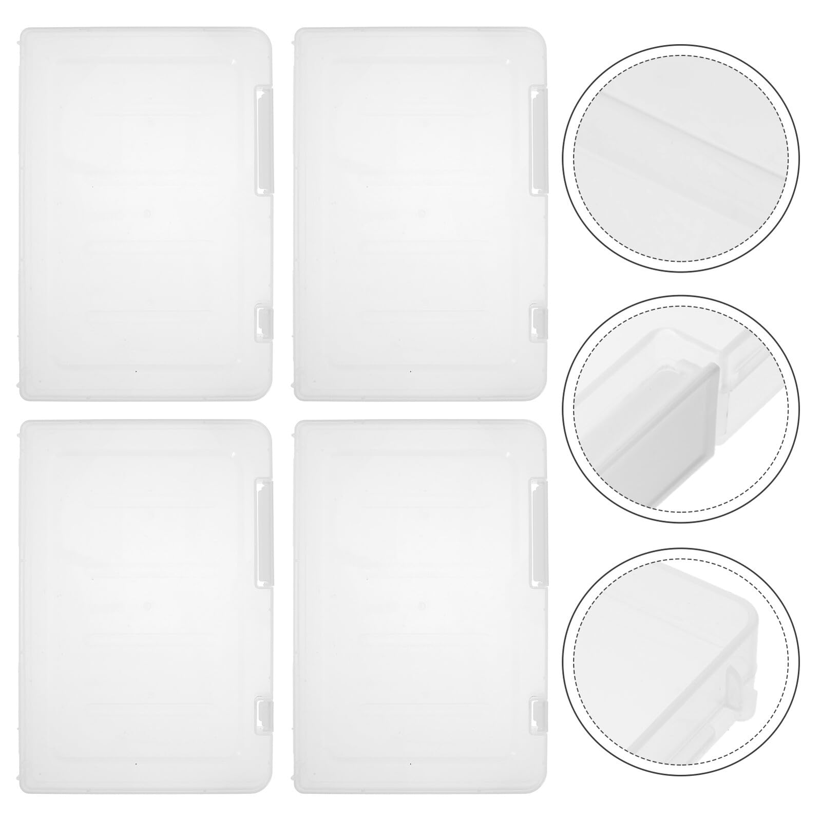 VALICLUD 4 Stück Aufbewahrungsbox aus Transparentem Stapelbare Dokumentenbox mit Deckel Tragbare Projektbox für Papier Zeitschriften und Archivierung Starke Belastbarkeit Langlebiger