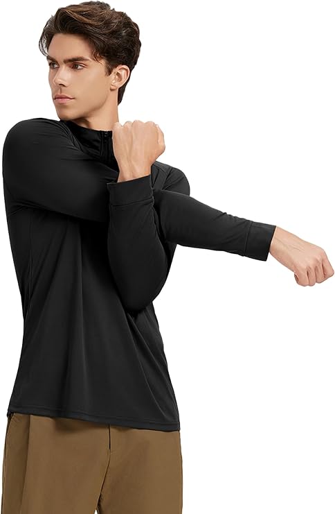 GYMELITE 3Pack Mens Quarter Zip Pullover Athletic Shirts