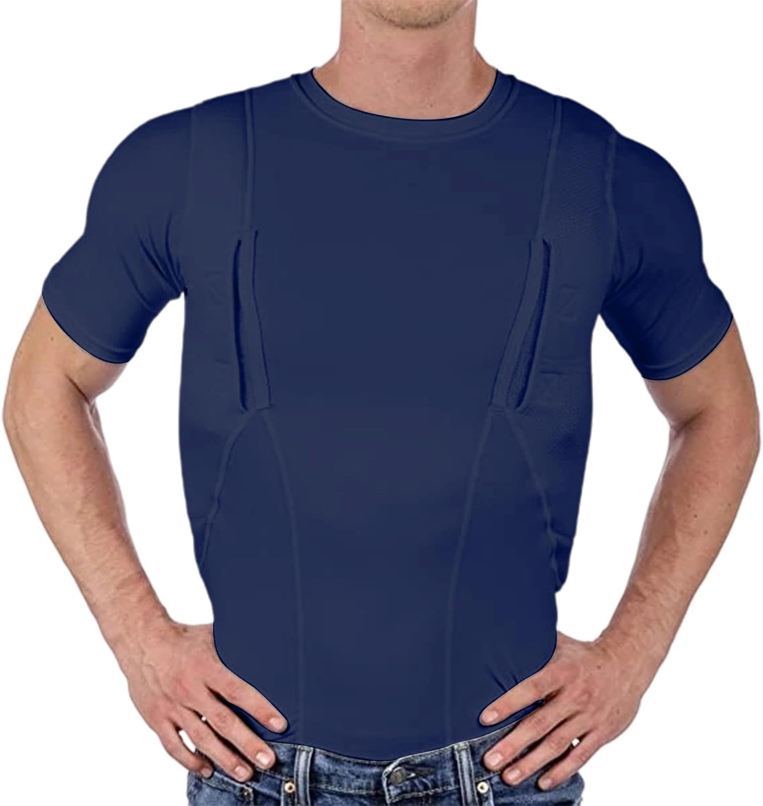 Men's Stretch Cotton Underwear T-Shirt 2026 Spring Summer Hiking Outdoor Tops Short Sleeve Crewneck Work Shirts