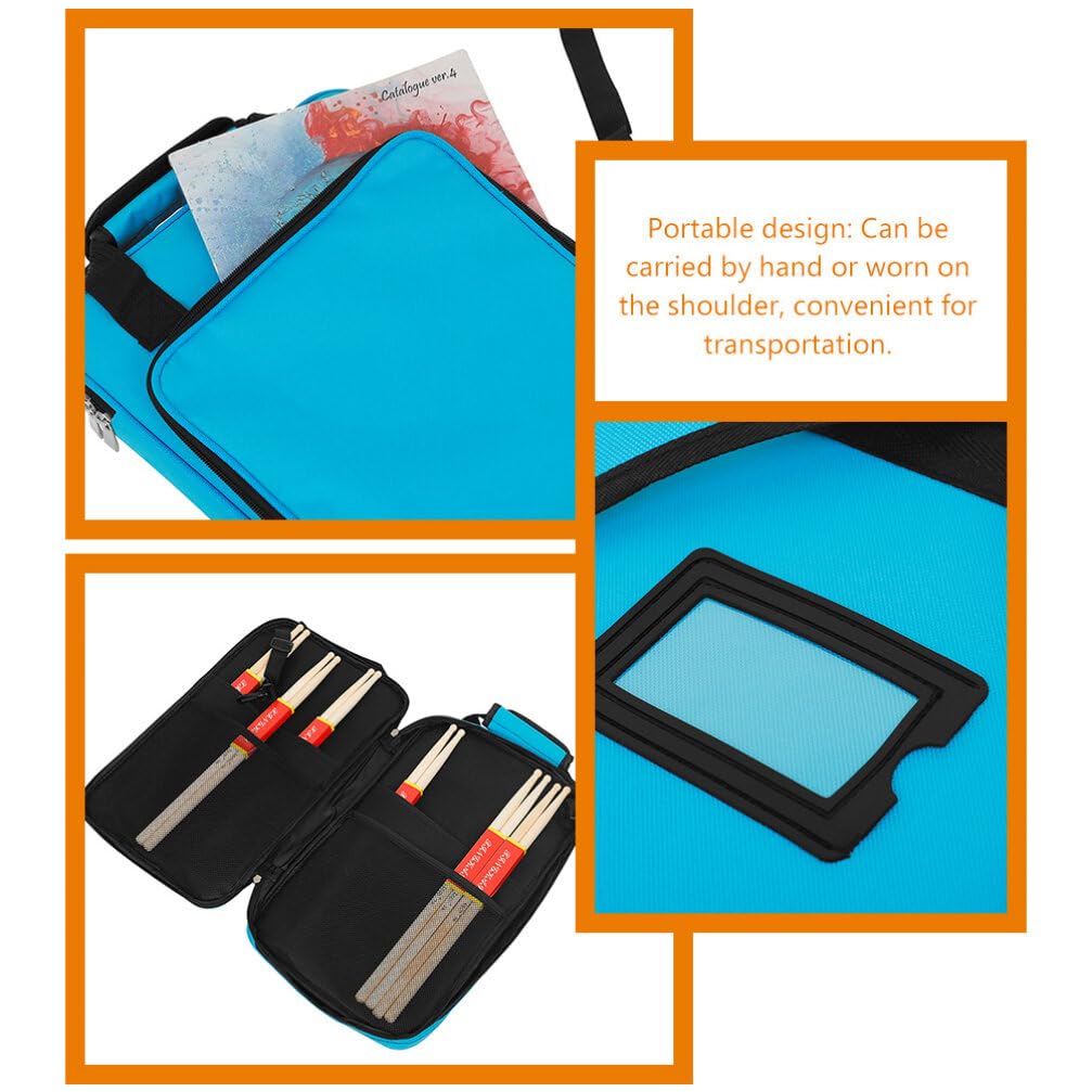FOMIYES Custodia per Bacchette Batteria Oxford Blu Design Ergonomico e Cuciture Rifinite, Dotata di Tracolla e Manici per Uso Portatile Musicale