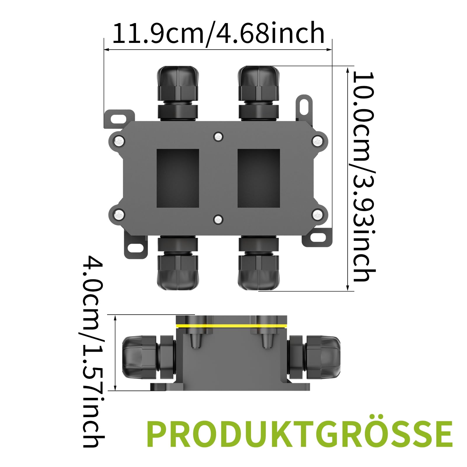30A DuraSwitch IP65 Wasserdichte Schaltbox,2x Edelstahl Wippschaltern mit LED DPDT,230V AC für Elektroinstallation in Industrie, Gewerbe Haus(Rot/Grün)