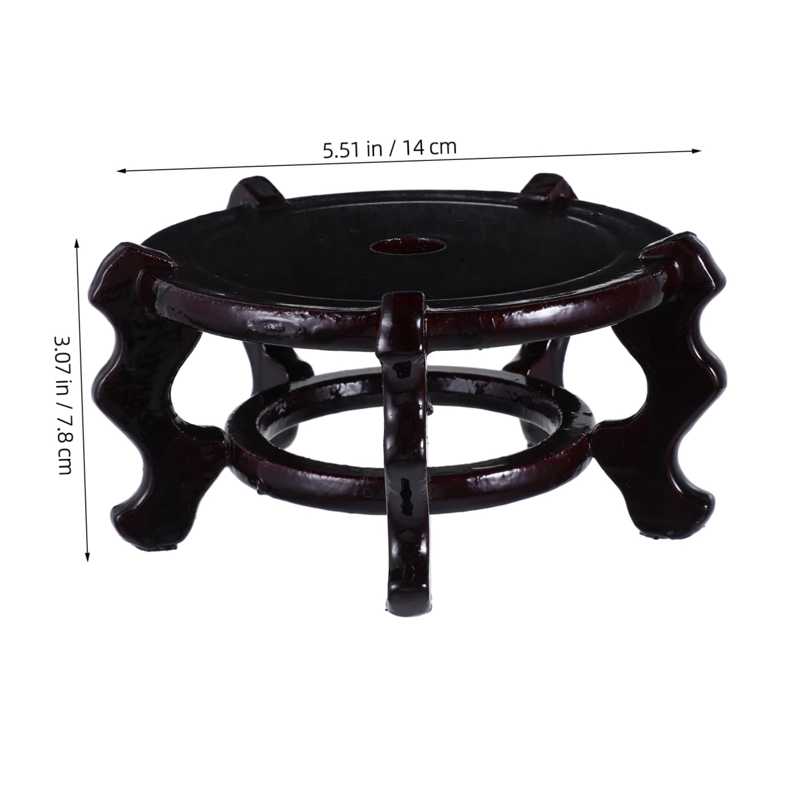 VANZACK Soporte para Macetas Interior de Madera Maciza, Base Redonda para Jarrones y Flores, Diseño Oriental Creativo, Paquete de 2 Piezas para Decoración del Hogar