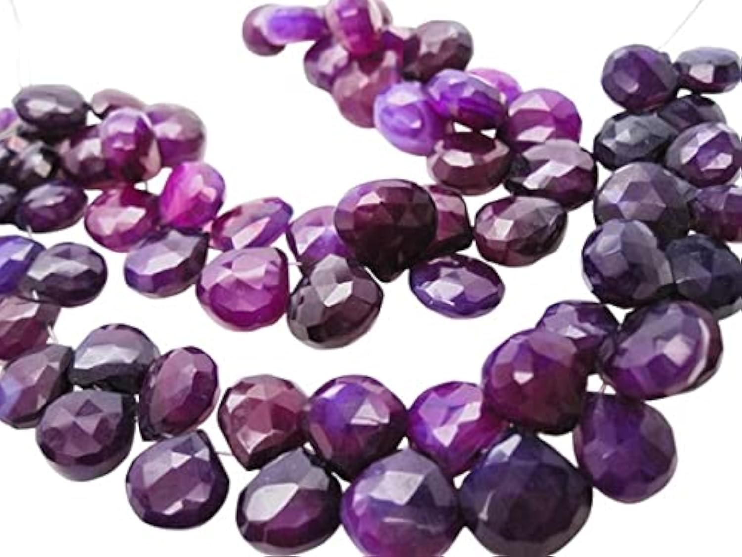 Calcédoine Violette LKBEADS en cœur pour créer vos bijoux de mariage et moments précieux