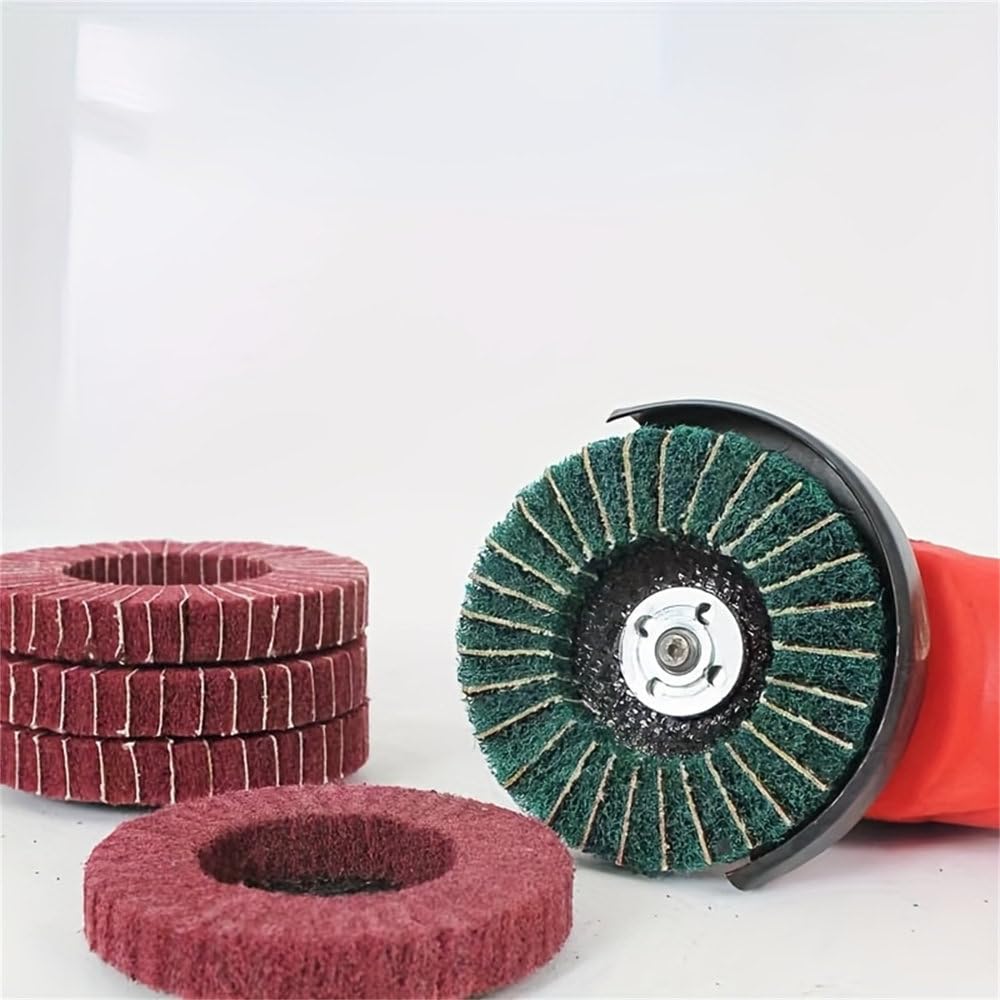 szt. tarcz szlifierskich z włókna nylonowego do szlifowania kątowego, 4''/5'' P120-P320 do szlifowania i polerowania metalu ze stali nierdzewnej, 5 szt. 120 ziarnistość, 100 mm