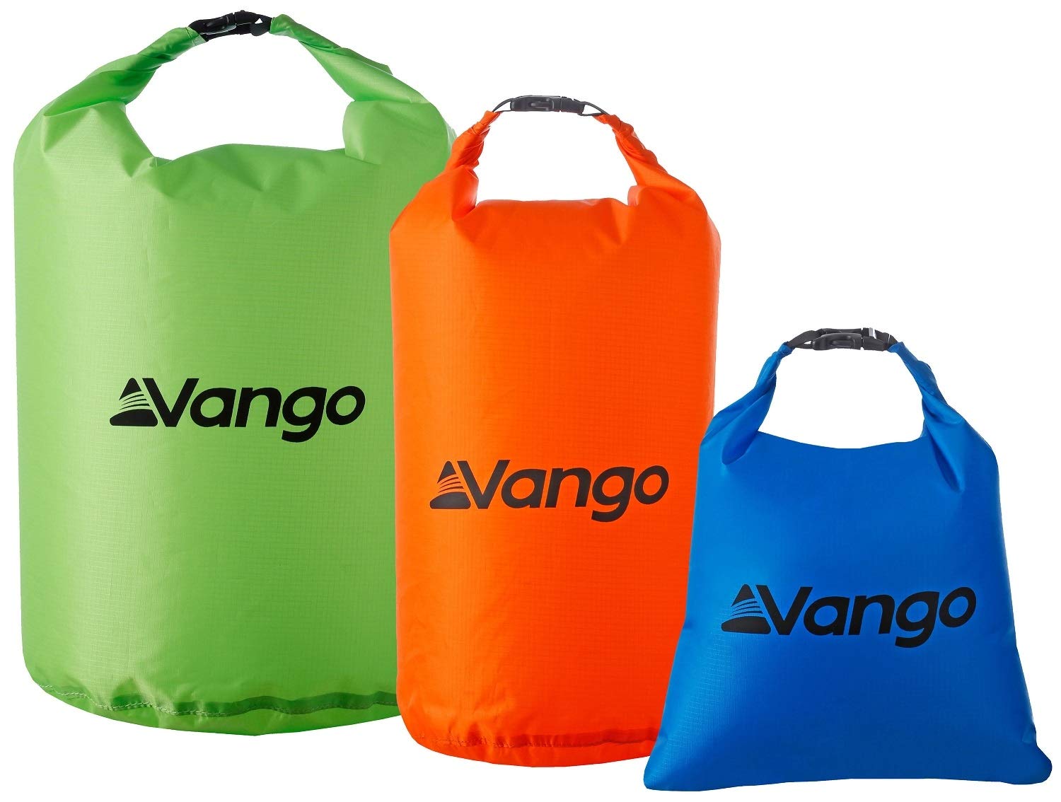 Vango Waterproof Dry Bags for Camping, Kayaking, Climbing, Cycling etc, 1 x Large, 1 x Medium & 1 x Small
