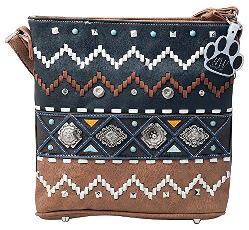 HW Collection Colorful Chevron Pattern Concho Women Crossbody Handbag Shoulder