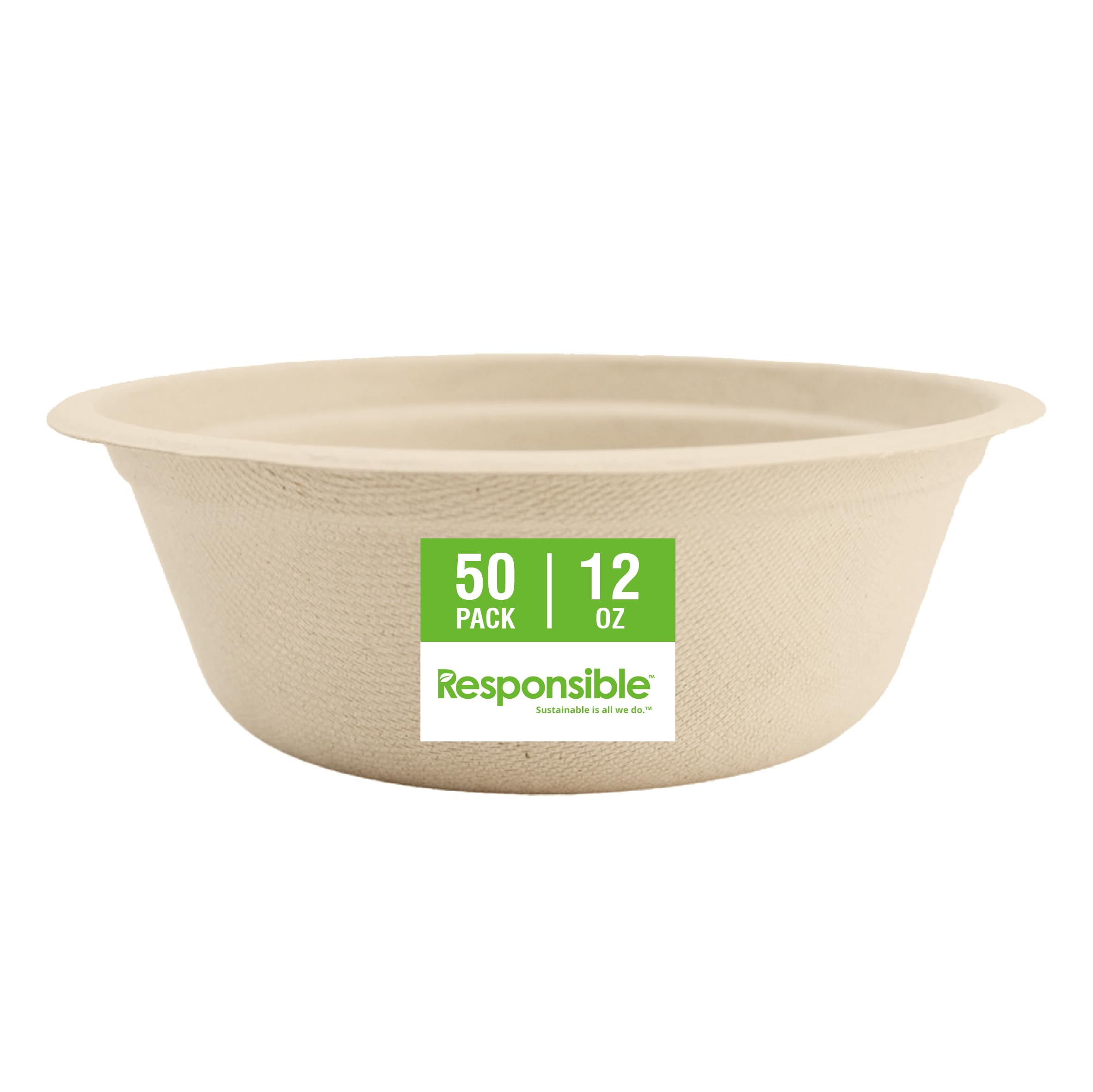 Responsible Products 12 oz (50 Count) / Natural Brown / Casual Bowls
