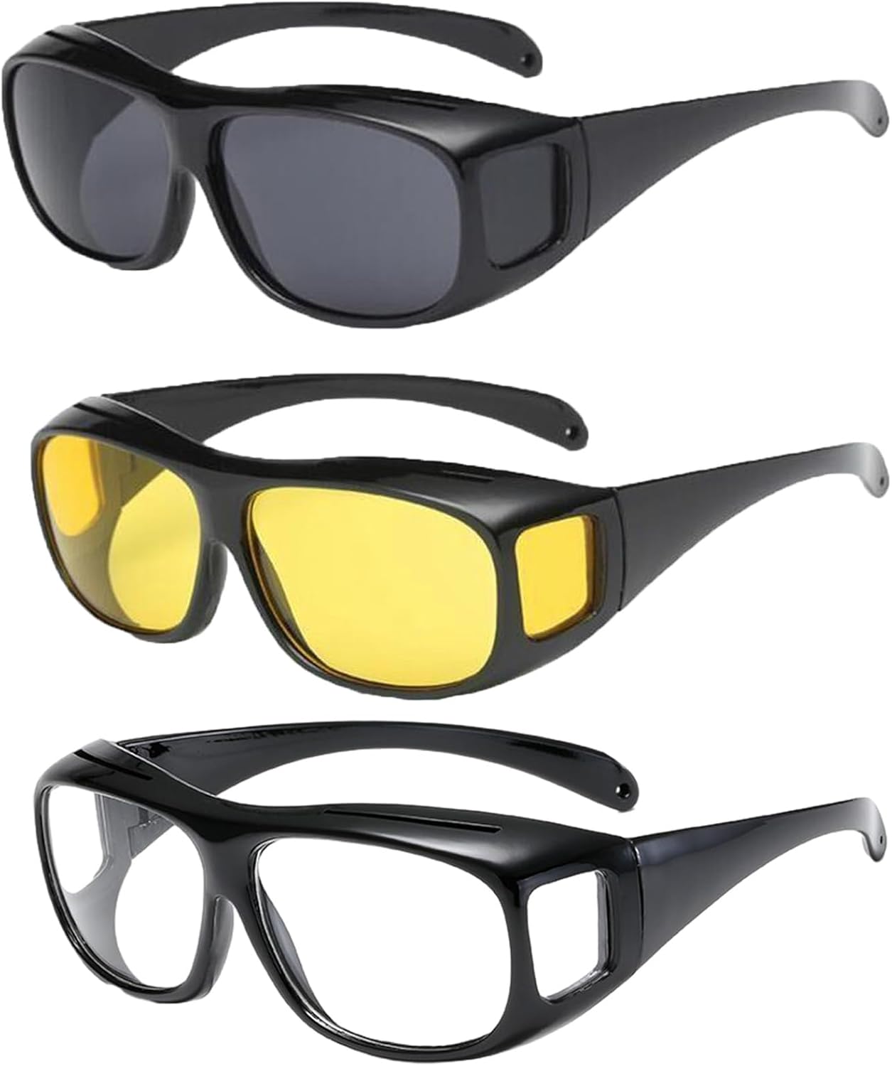 wodehahagou 3 PCS Anti Glare Night Driving Glasses Night Driving