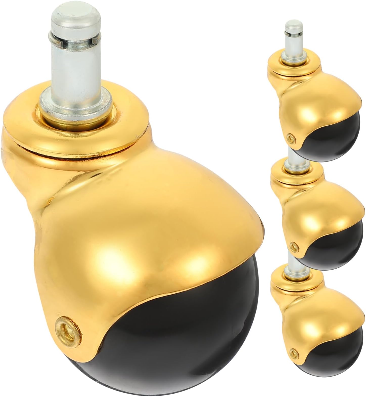 ULTECHNOVO 4pcs Gold Swivel Casters Chair Rollers Activity Walker Chair Wheels Infant Walker Heavy Duty Office Chair Replaceable Furniture Wheels Computer Chair Pp to Rotate The Bell