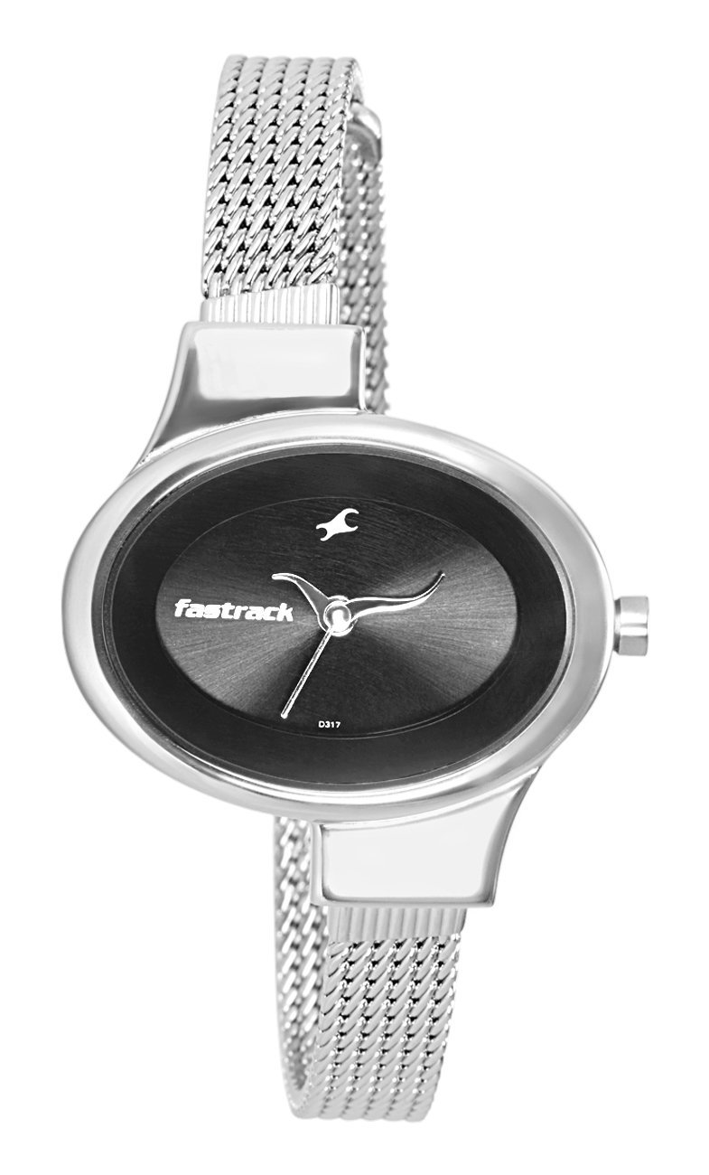 Fastrack Quartz Analog Black Dial Stainless Steel Strap Watch for Girls-NS6015SM02 Fastrack Quartz Analog Black Dial Stainless Steel Strap Watch for Girls-NS6015SM02