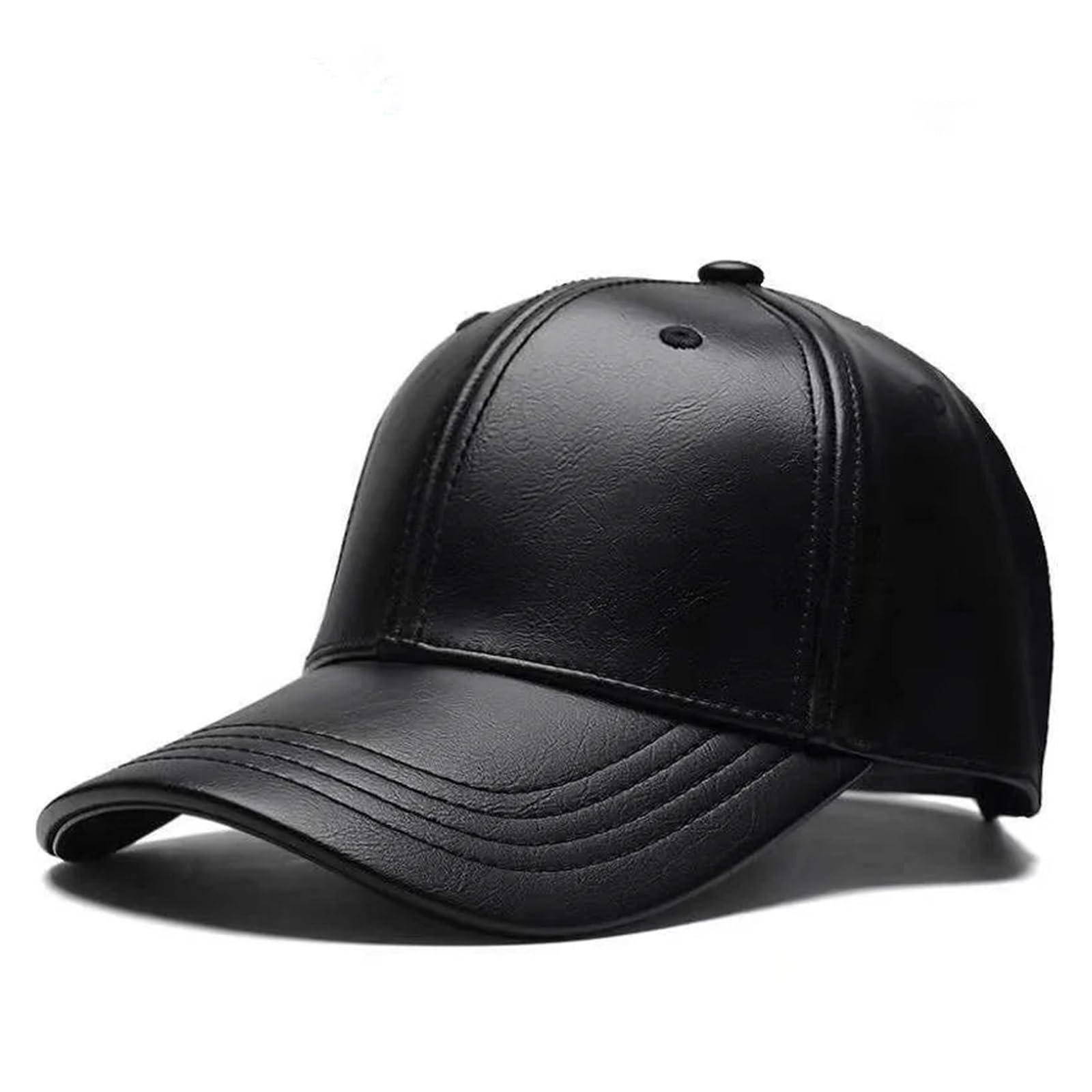 Berretto da Baseball Unisex Solido Donna for Uomo Hip-Hop in Pelle PU for Donna Cappello Sole Regolabile Cappelli Camionista
