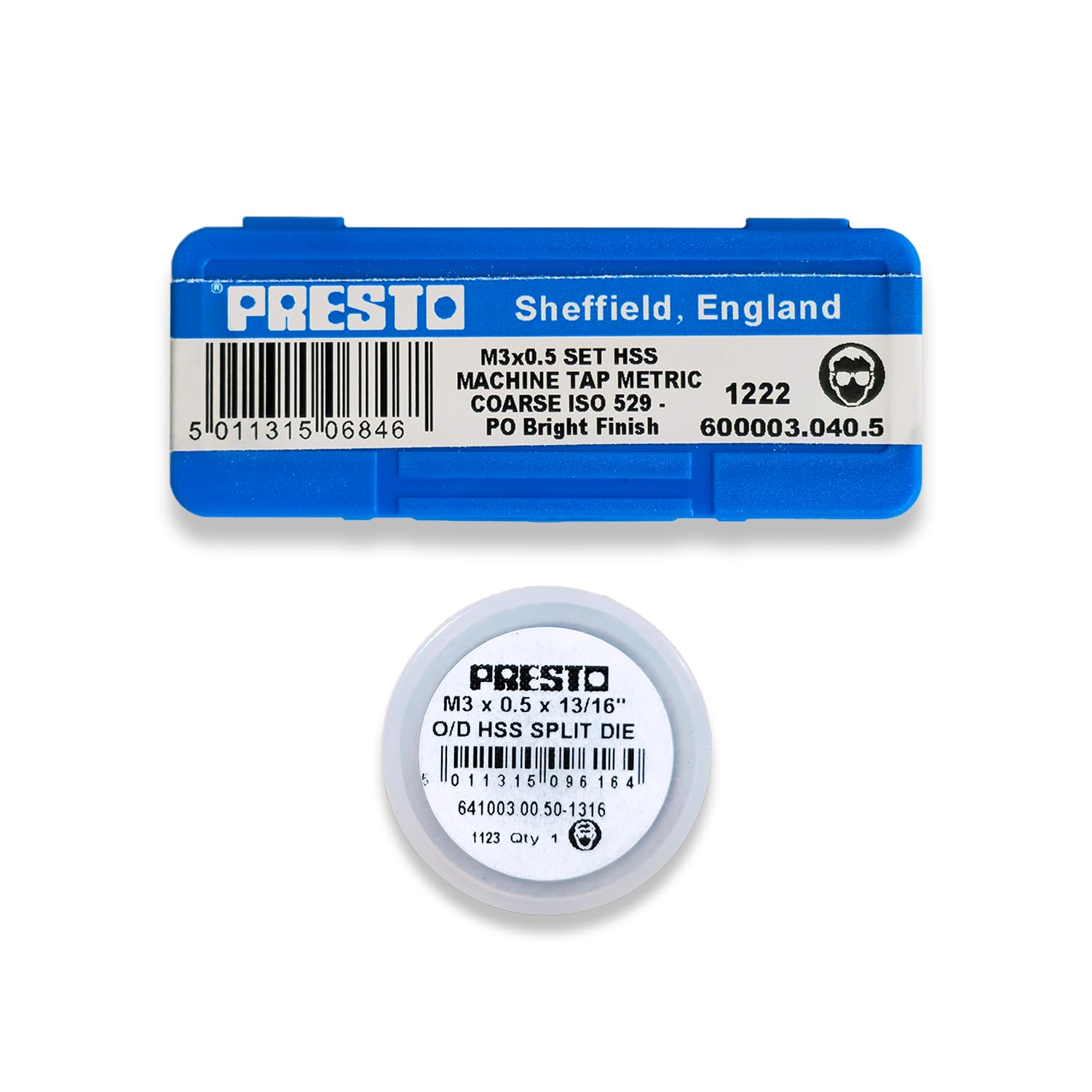 Rdgtools Presto M3 X 0.5 Hss Metric Hand Tap Set (Pack Of 3) 600003.040.5 & M3 X 0.5 Hss Split Die 641003.00.50-1316 From