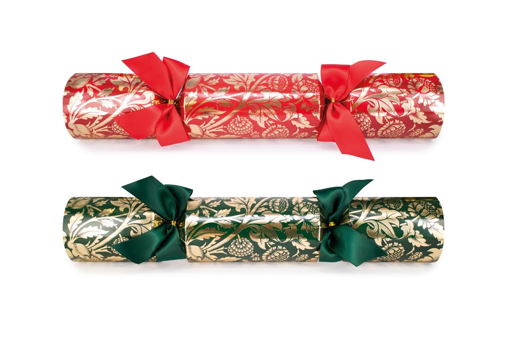 Celebration Crackers Golden Traditions Catering Pack – 36 Bulk Pack of 13 Inch Luxury Eco Friendly Christmas Crackers with Hats Jokes & Metal Gifts