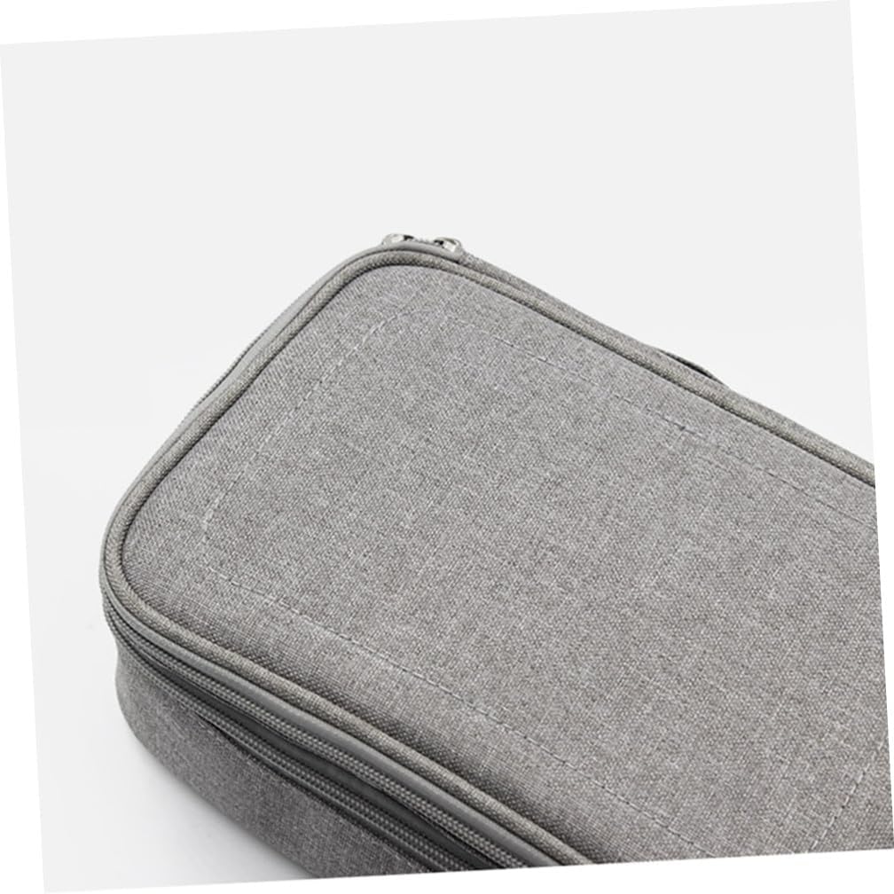 MERRYHAPY Double Layer Digital Gadget Organizer Case for Travel Compact Cable Carrying Bag for Electronics Accessories Gray Multi-functional Storage Pouch