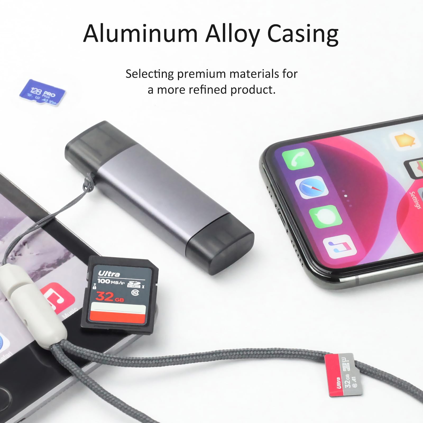Czytnik kart SD USB 3.0 USB-C, czytnik kart pamięci 2 w 1 Wansurs ze stopu aluminium z podwójnymi złączami do kart SDXC, SDHC, SD, MMC, RS-MMC, Micro SDXC, Micro SD, Micro SDHC i