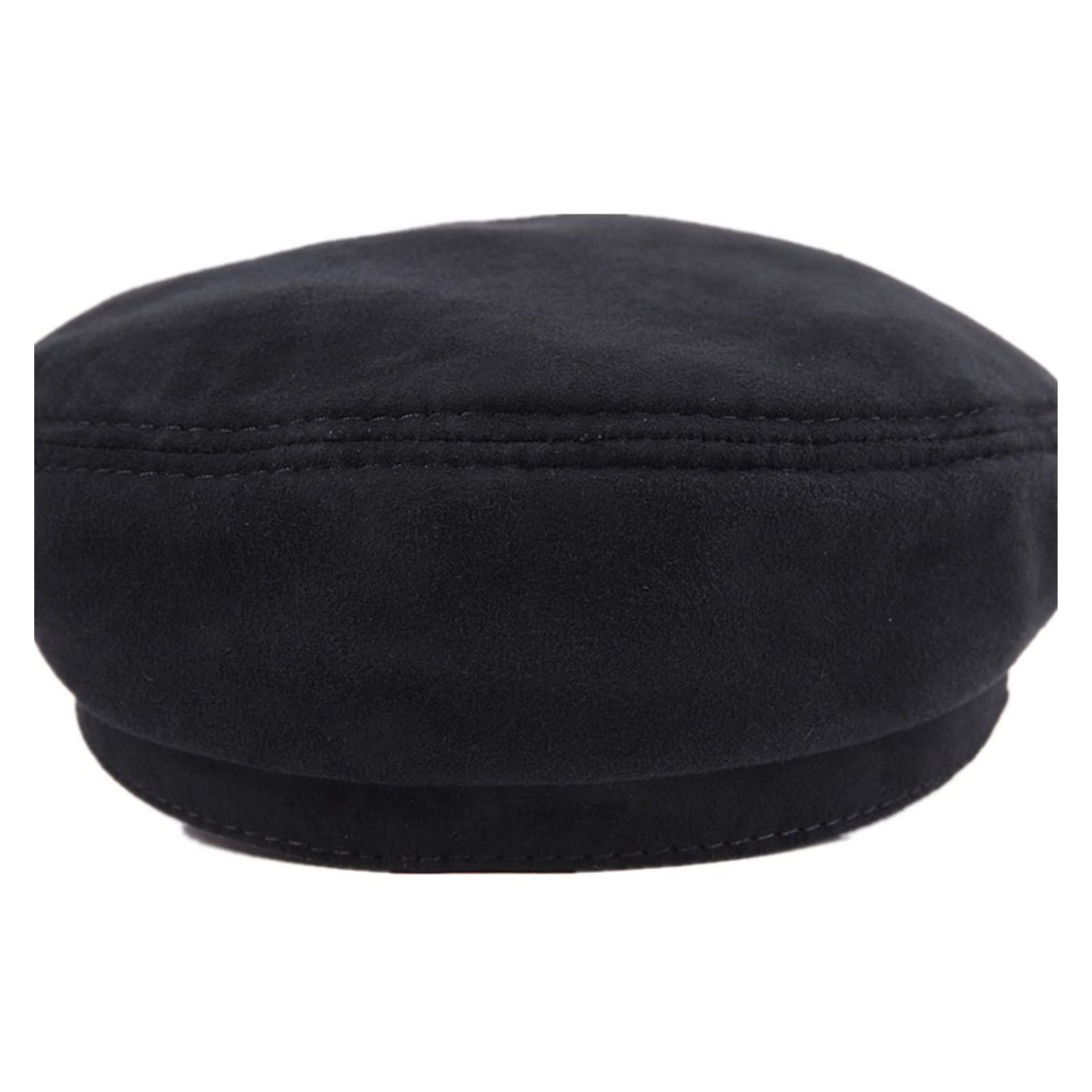 Echte lederkappe männer Newsboy mil-intar hüte Vintage Frauen Gatsby caps schwarz Klassische Flache hüte Luxus italienisch - Schiebermützen(L 55-56 cm)