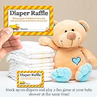 Vista 3 de Amanda Creation Baby Under Construction - Rifa de pañales para baby shower, 20 tarjetas de inserción de doble cara de 2 x 3 pulgadas