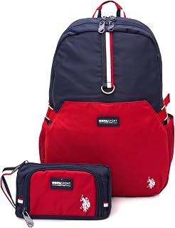 U.S. POLO ASSN. U.S. Polo. Assn. Unisex Okul Çanta Seti Plset2409390,Kırmızı Tek Ebat