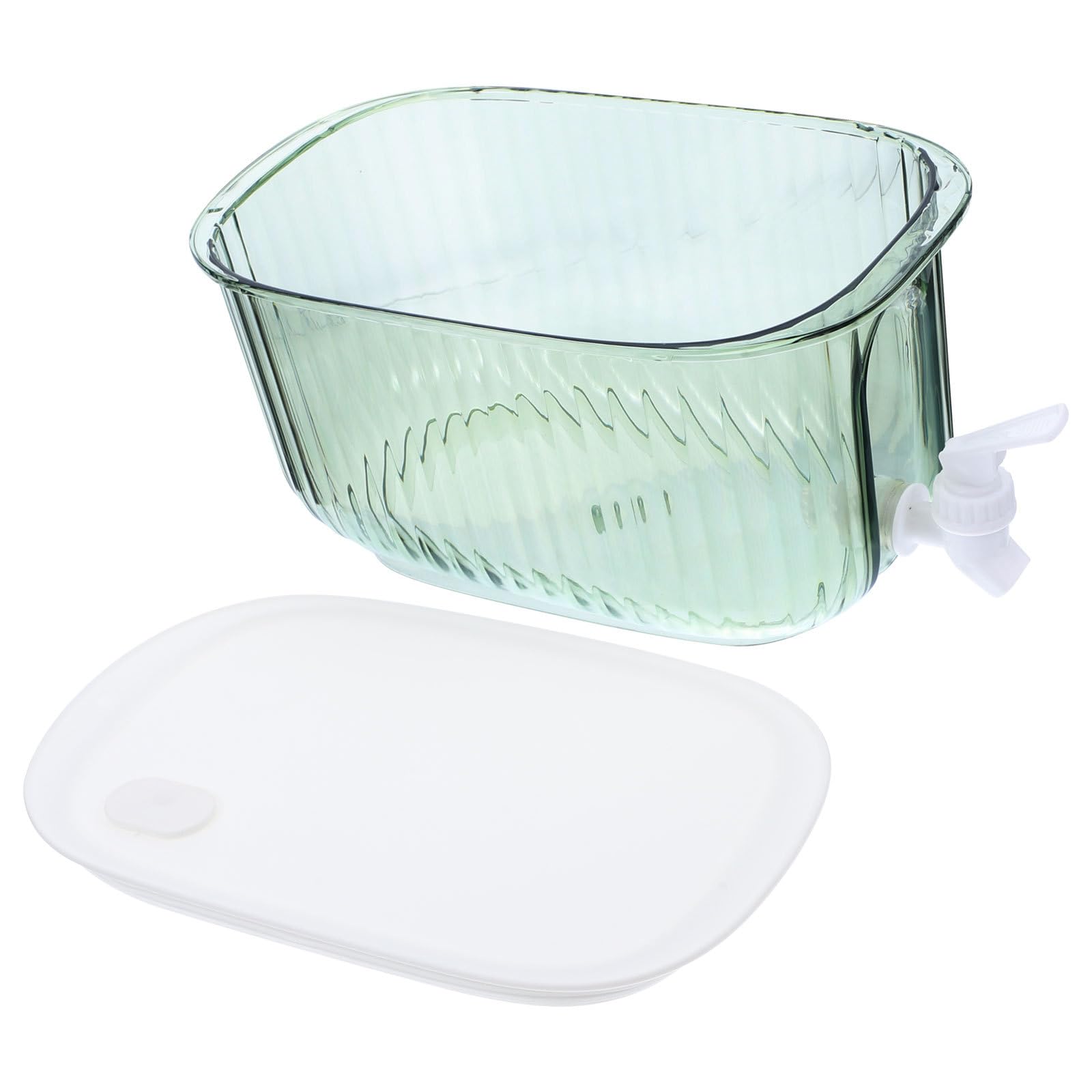 Distributeur d'eau Froide avec Robinet 5l en Plastique Vert pour Fêtes et Maison, Récipient à Jus Pratique pour Conserver Boissons Fraîches, pour Boissons Glacées et Thé aux