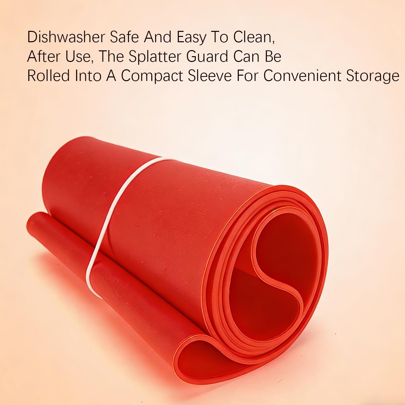 2 paraspruzzi in silicone per padelle, imbuto anti-olio regolabile, alternativa allo schermo pieghevole, per uso alimentare e resistente al calore, rosso