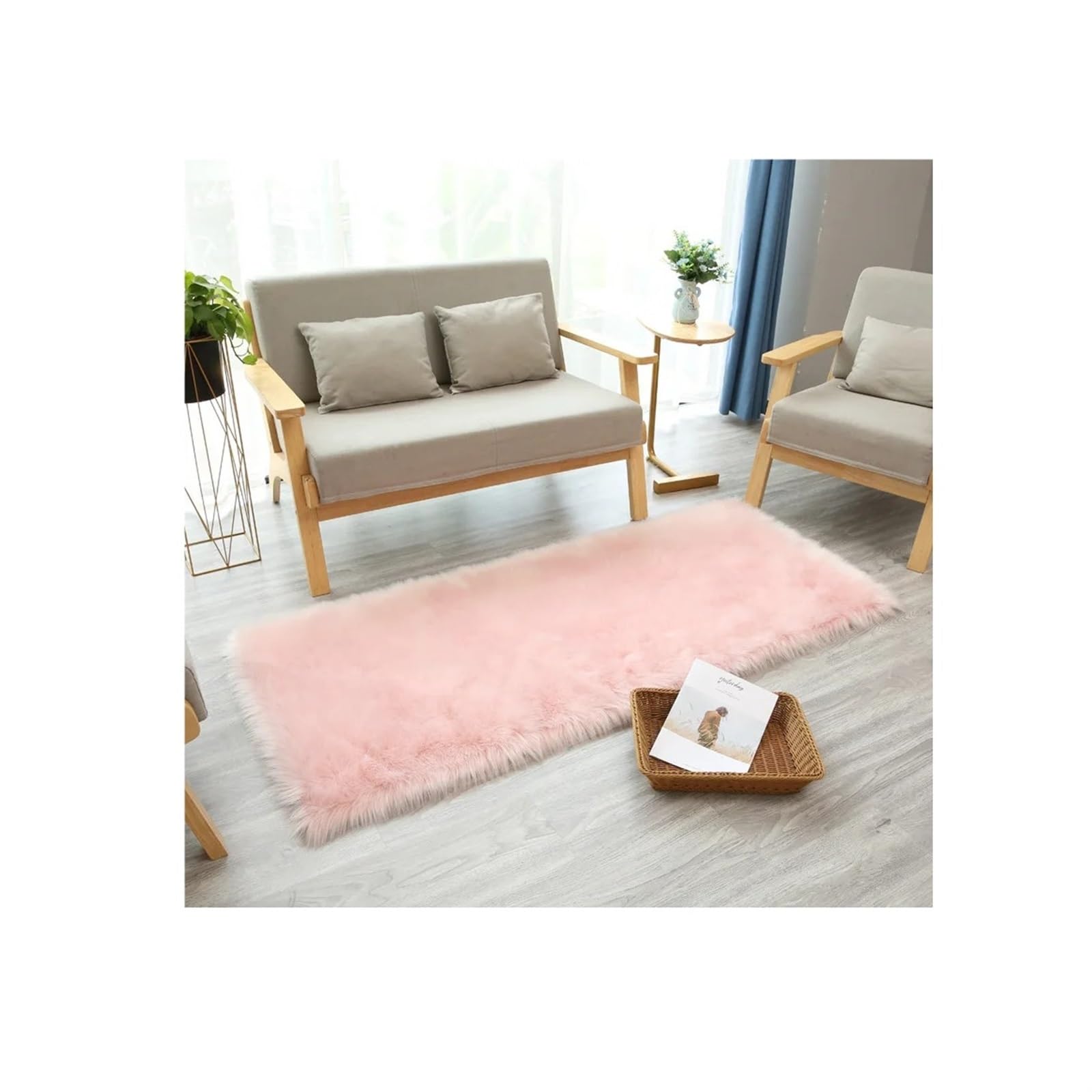 Tapis à poils longs isolant contre le sol froid de la chambre et salon