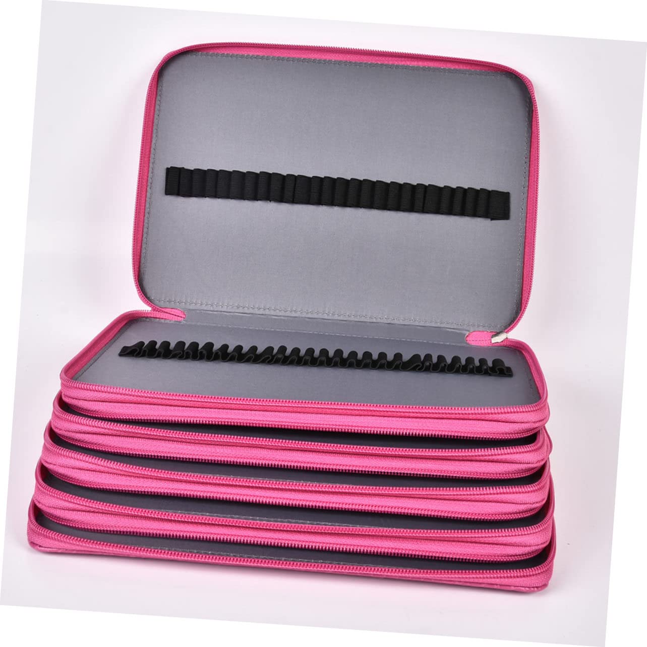 Borsa Porta Cancelleria in Pu e Poliestere Astuccio Cerniera Portatile Grande Capacità per Matite Cancelleria e Materiale Scolastico