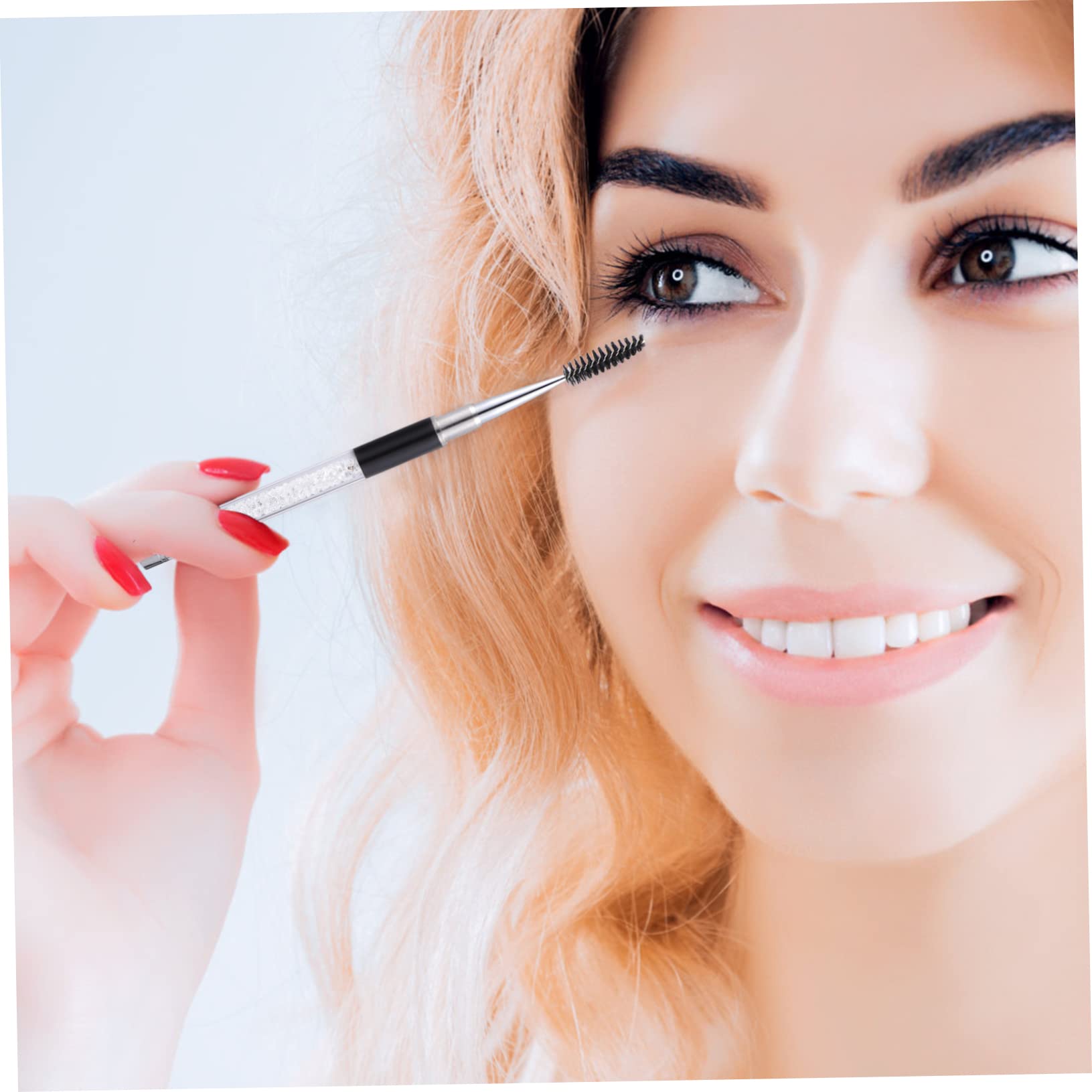 SOESFOUFU 3pcs Eyelash Brow Brush Set Travel-size Mascara Wands with Protective Case Eyelash Spoolies for False Lashes