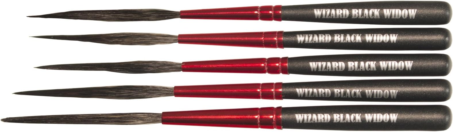 Andrew Mack Wizard Black Widow Scroll Striper Sizes 000, 00, 0, 1, 2 Set WBW