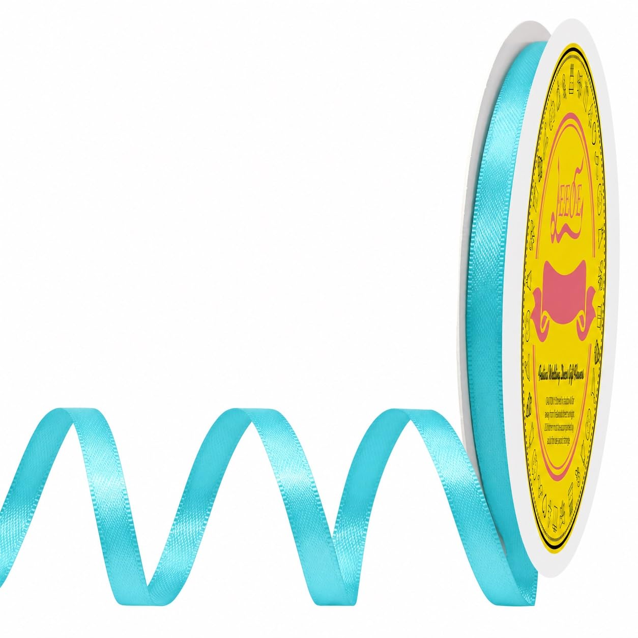 Double Face Turquoise Satin Ribbon 1/4 inch X 50 Yards Polyester Turquoise Ribbon for Gift Wrapping Very Suitable for Weddings Party Hair Bow Invitation Decorations and More