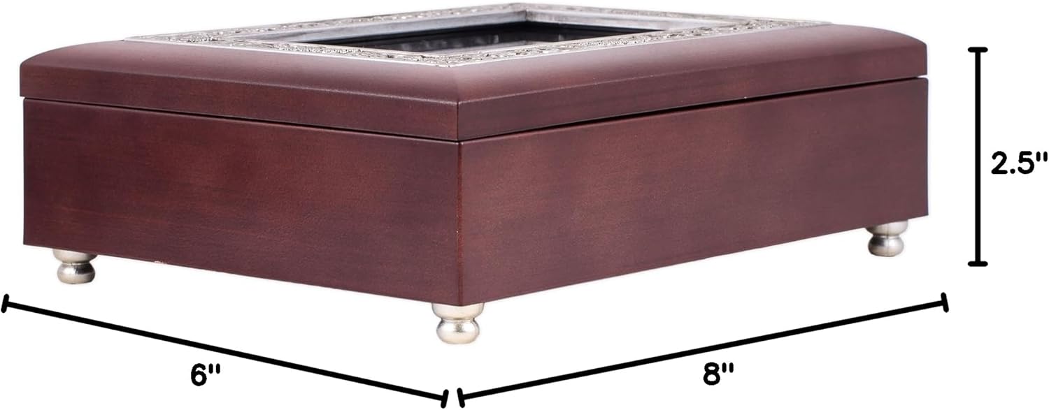 Cottage Garden Life Measured by Moments Rosewood Jewelry Music Box Plays Wonderful World