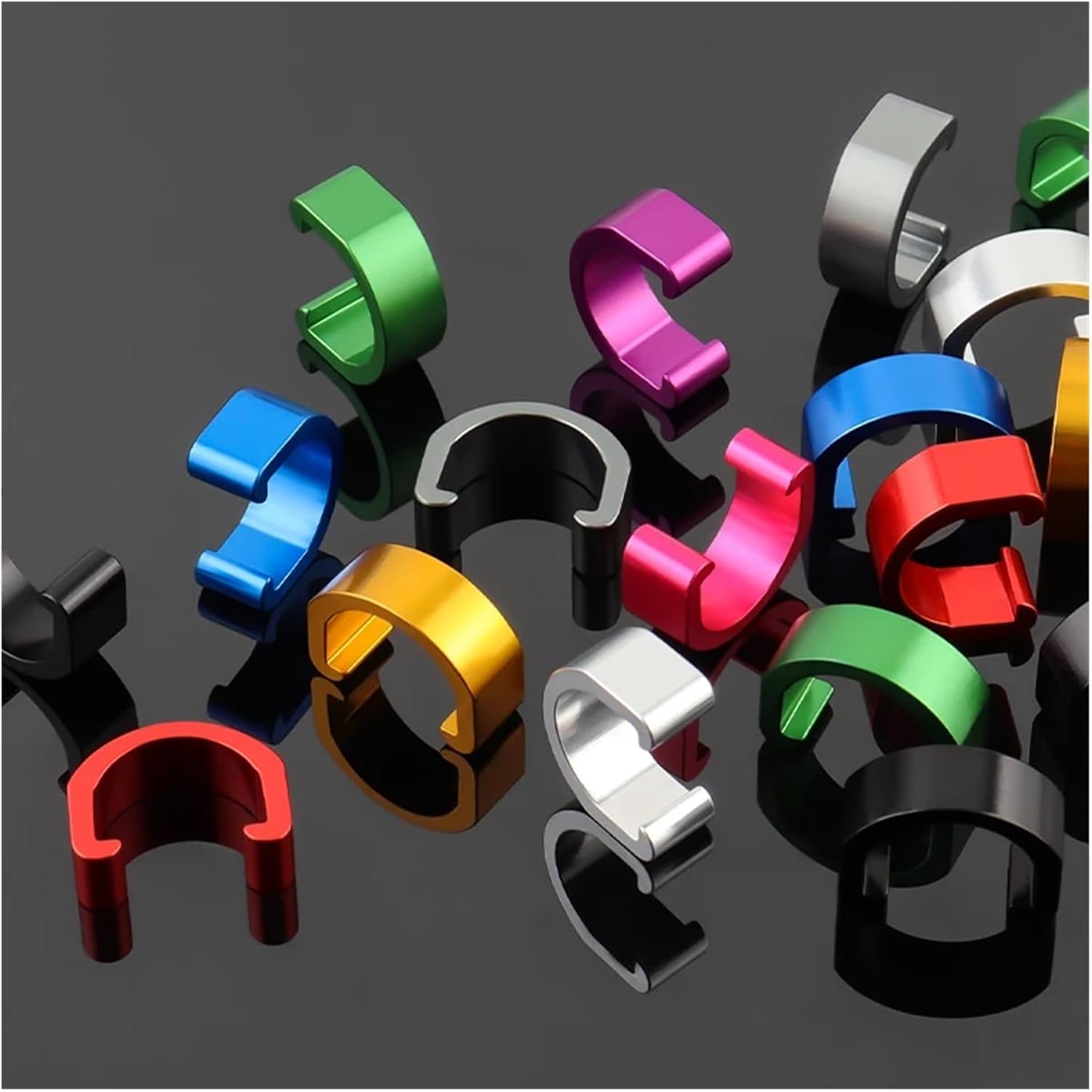 Bicycle C-Clips Clamps 60 Pcs Bicycle Brake Cable Clamp, C-Type Aluminum Alloy Fixing Mountain Bike, Road Bike