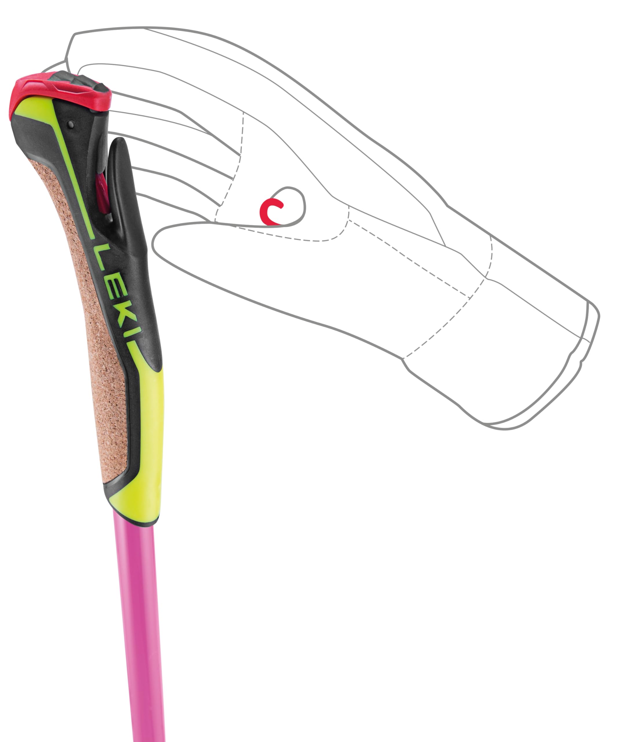 LEKI Prc 750 Pink-Schwarz - Robuster Leichter Carbon Langlauf Skistock, Größe 160 cm - Farbe Neon Pink - Neon Yellow - B