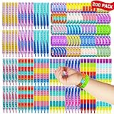 DOPWQAA 200PCS Pop Fidget Bracelets, Popper Bracelet Pack, Durable and Adjustable, Multicolor Push Pop Finger Press Bracelet for Kids and Adults, Bulk Toys
