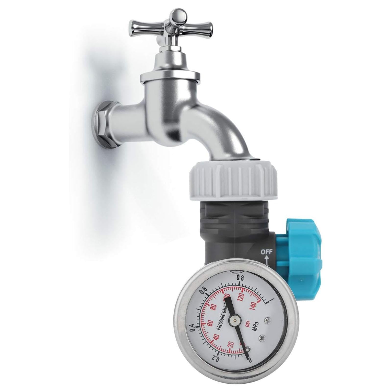 Régulateur d'eau de jardin, régulateur de pression d'eau étanche, régulateur de pression réglable avec manomètre, régulateur de pression d'eau pour tuyau d'arrosage, vanne de régulation de pression