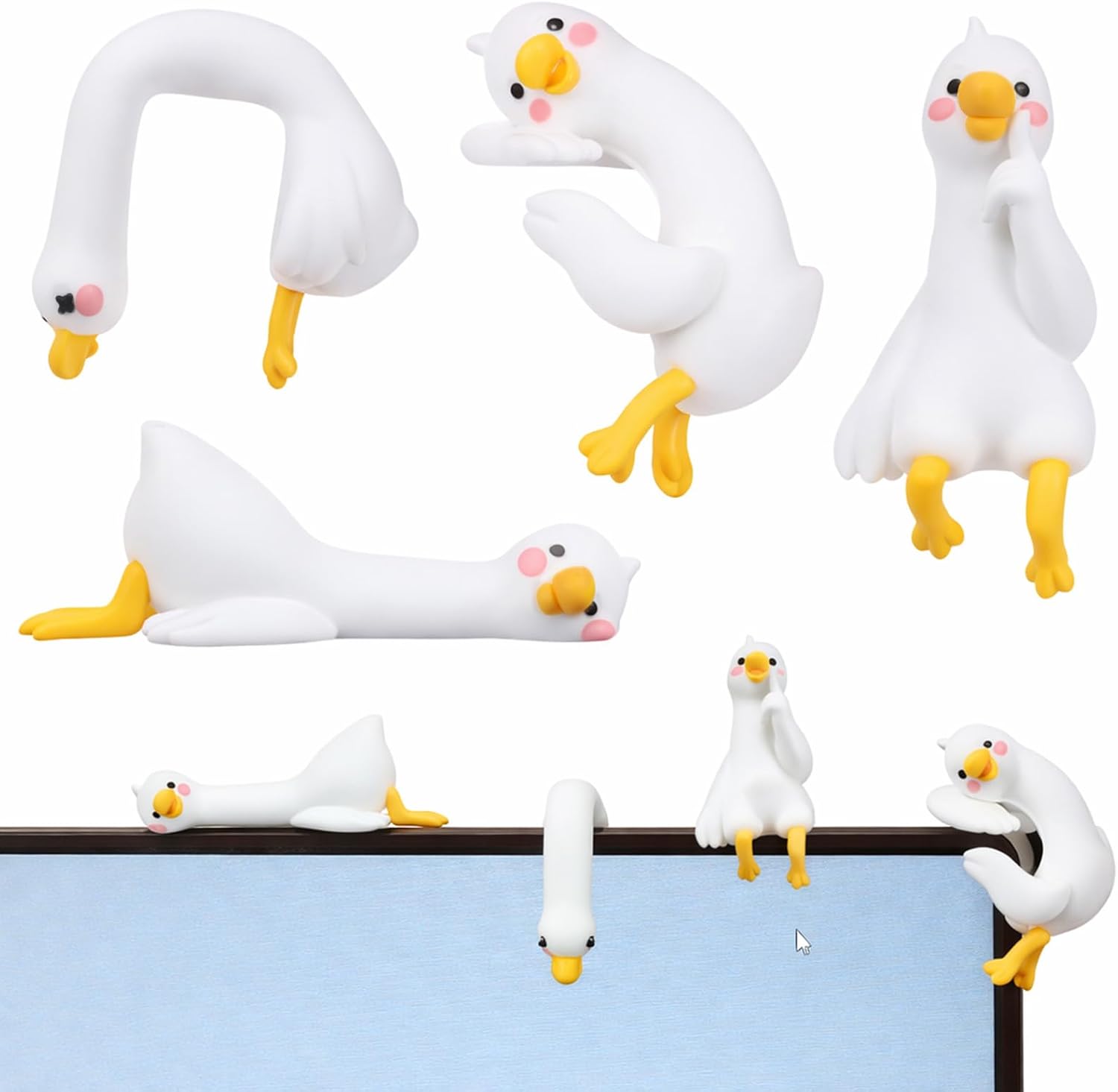 Cute Desk Accessories 4 PCS Resin Goose Figurine
