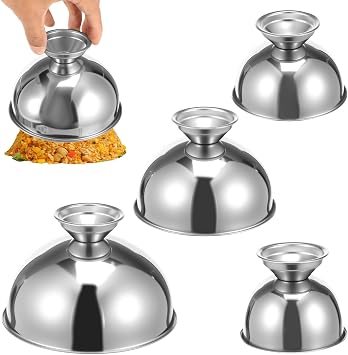 4 Pcs Onigiri Molds, Food Grade Stainless Steel Rice Press Mold, Egg Fried Rice Shaper Mold, 4 Sizes Silver Coupe Glasses for Sushi Home Restaurant Dish up Decoration