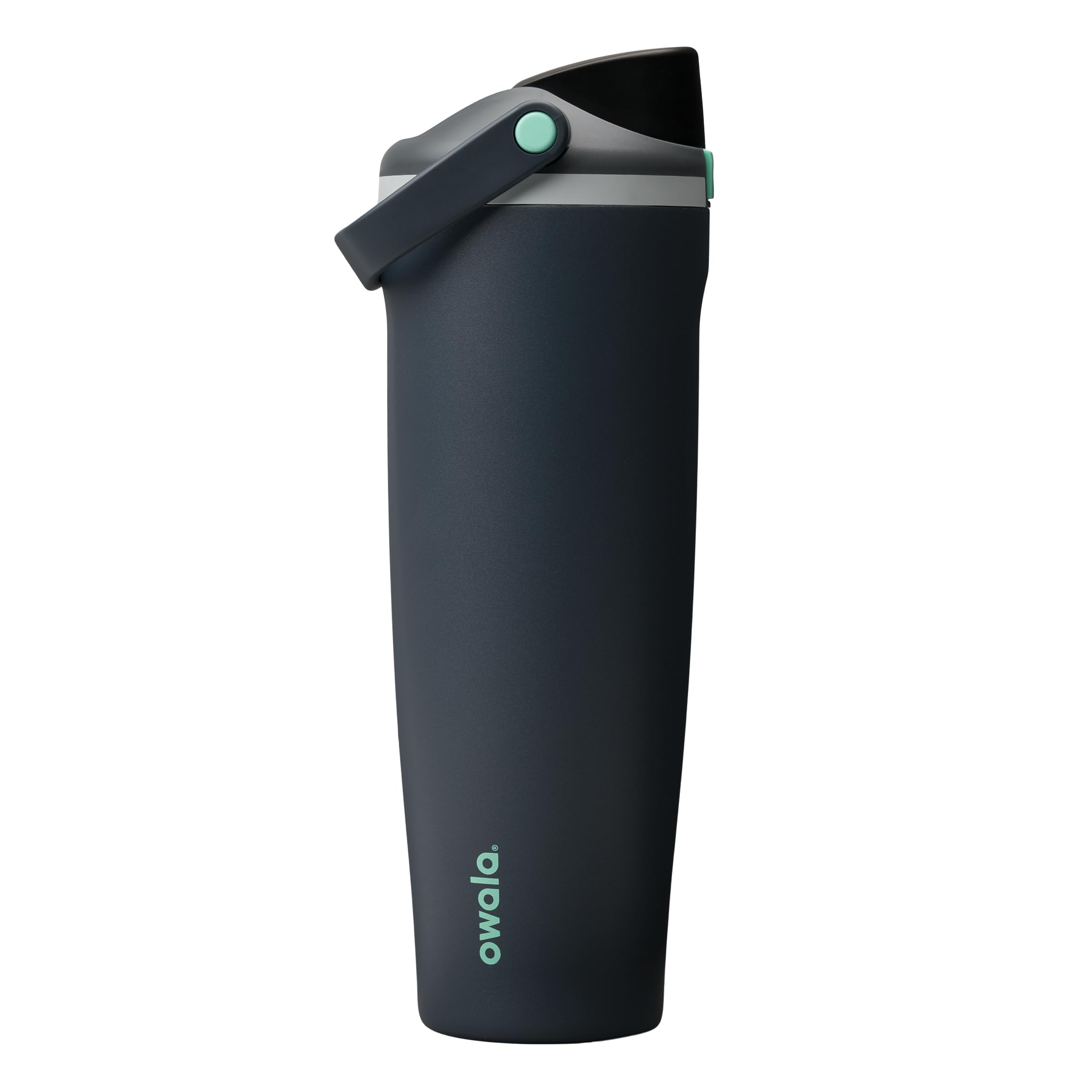 Owala FreeSip Sway Isolierte Edelstahl Trinkflasche mit Strohhalm und 2‑in‑1‑Trinköffnung, 1185ml, integriertem Trinkhalm und Bügelgriff, für Reisen und Sport, BPA‑frei, auslaufsicher, Foggy Tide