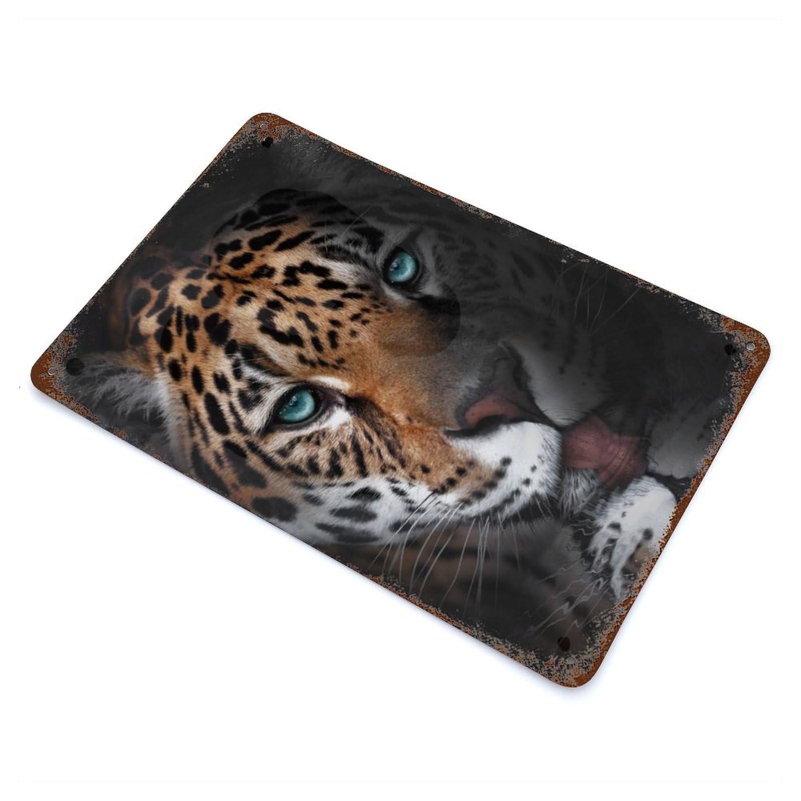 Rust Effect Drinking Jaguar Vintage Rust Metal Sign 11.8"x7.9", Old School Wall Decor for Cafe, Home Bar And Lounge Decor